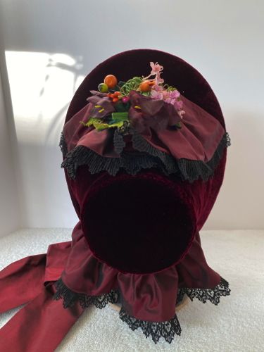 1860s-cloth-covered-bonnet-wine-with-black lace7